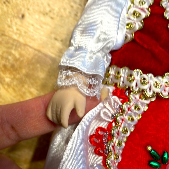 Festive German Collectible Doll With Stand - Picture 13 of 16